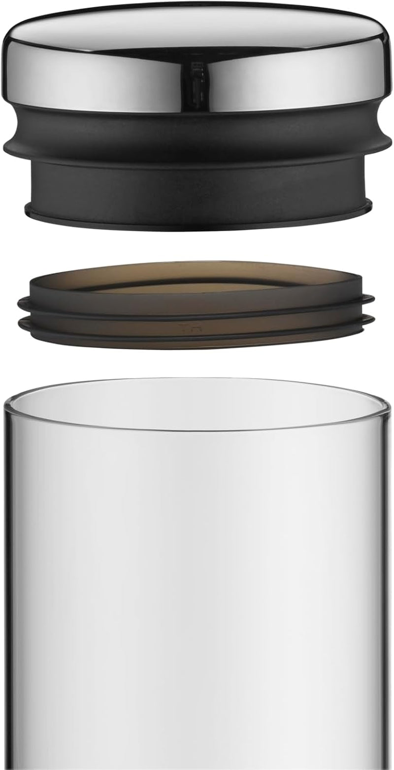 WMF Depot Tarro de cristal de 1 litro, altura 21,5 cm, tarro de almacenamiento con tapa, recipiente para granos de café, tarro de cereales, tarro de almacenamiento de alimentos con amplia apertura de llenado (paquete de 4) Cajas de almacenamiento de alimentos Naty Shop