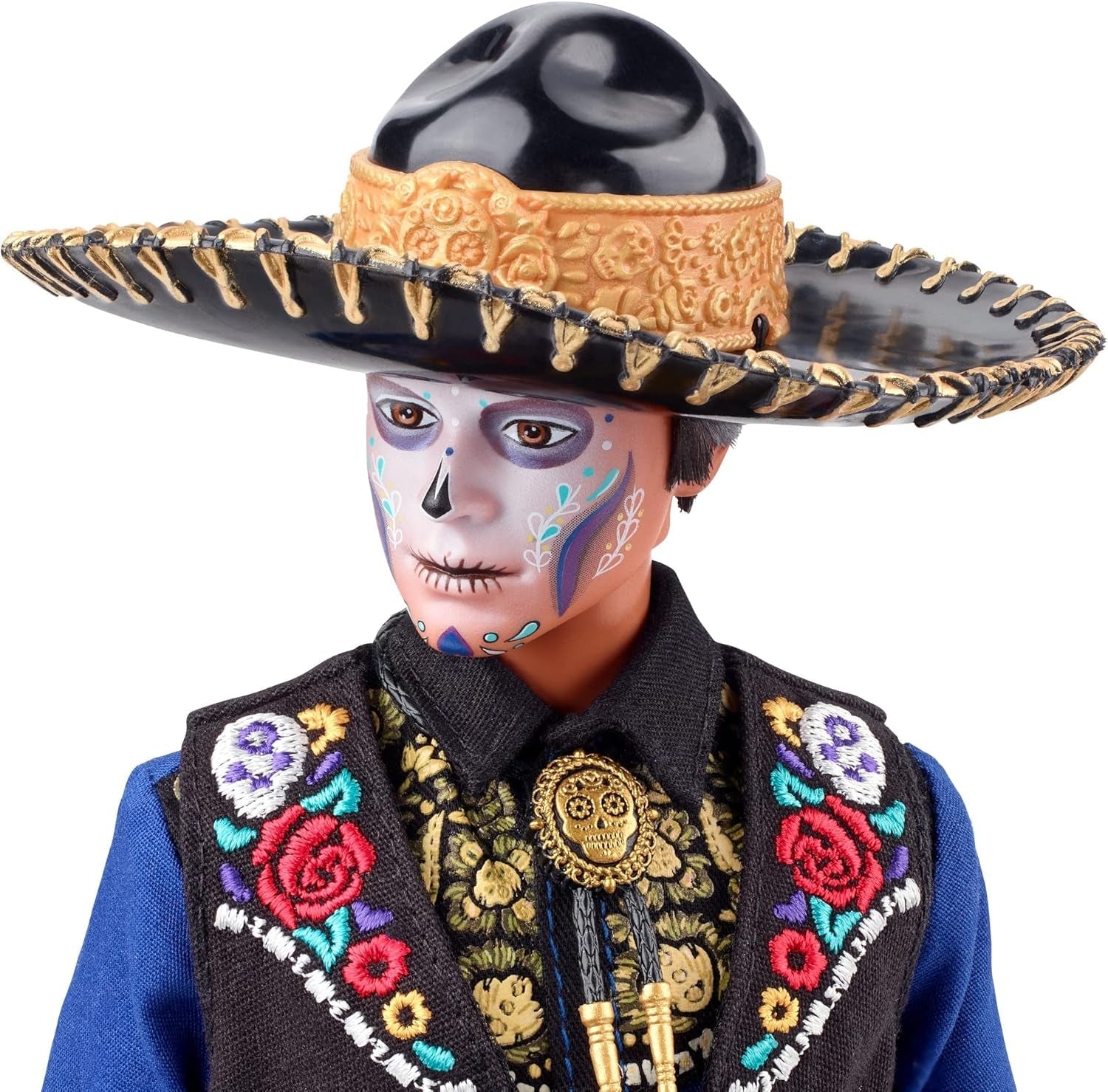 Ken Barbie 2022 Muñeca Día De Muertos con camisa, chaleco y sombrero, pintura facial Calavera, regalo para coleccionistas