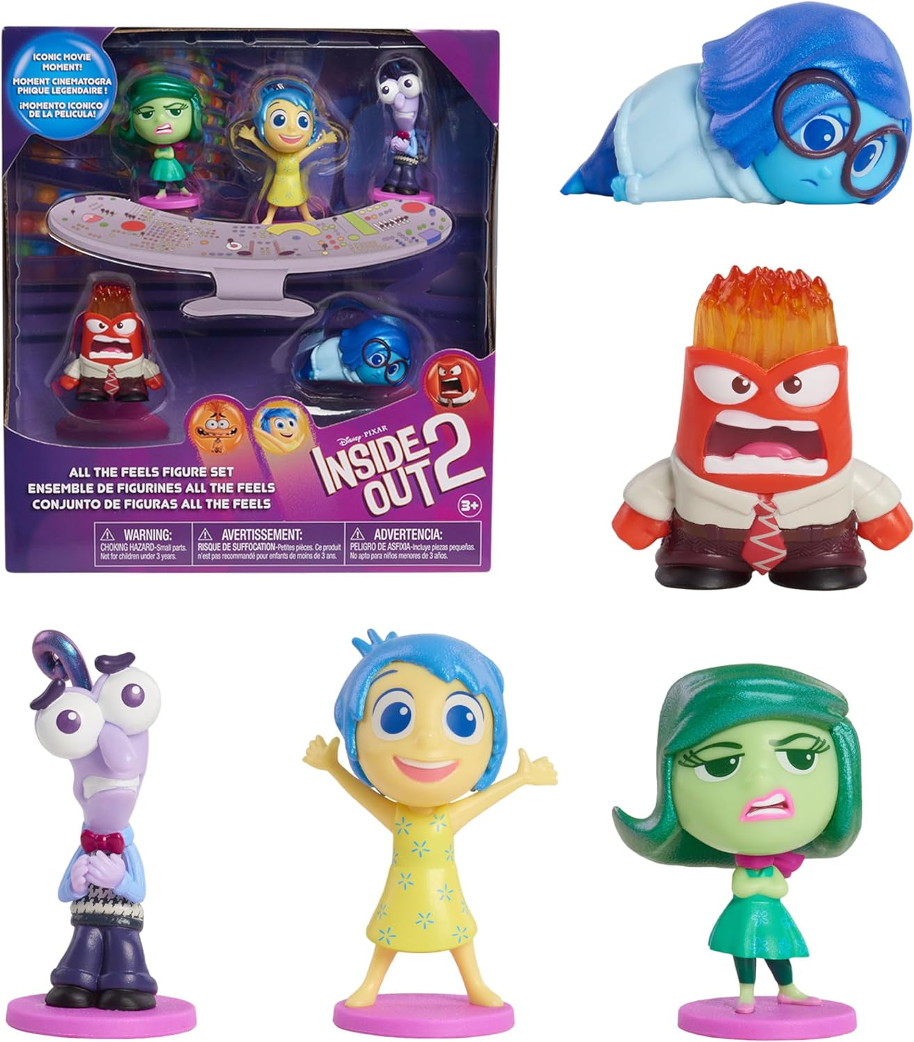 Just Play Disney y Pixar Inside Out 2 Minifiguras Figuras coleccionables de 2,5 cm a 6,4 cm de alto Juguetes para niños de 3 años en adelante Figuras de acción Naty Shop All The Feels Figure Set