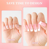 360 piezas de uñas artificiales, uñas francesas, uñas postizas rectangulares medianas, uñas postizas naturales, puntas de uñas postizas DIY con lima de uñas, uñas postizas para damas y mujeres