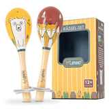 HEJ LØNNE juego de 2 campanas de madera - maracas infantiles - instrumento musical de madera para fomentar la motricidad, la coordinación y el comportamiento social - campana de madera para niños - juguete infantil Jucarii Bebe Naty Shop Título predeterminado