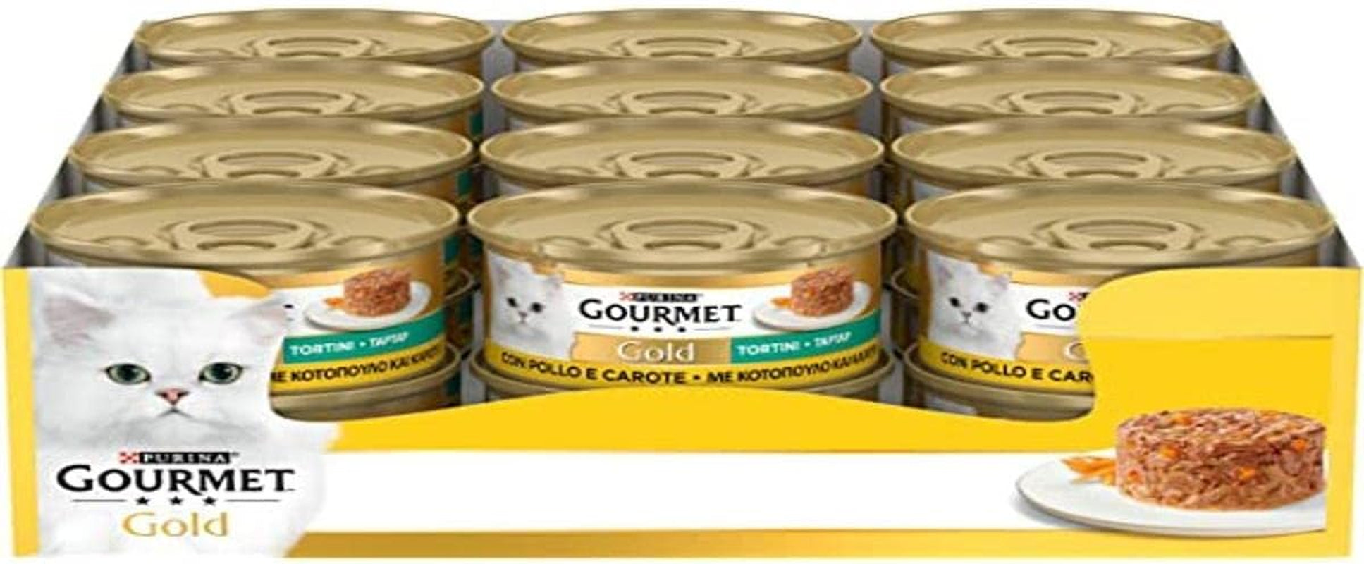 Albóndigas vegetales húmedas de pollo y zanahoria Purina Gold, 24 latas de 85 g cada una