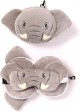 Almohada de viaje, redonda, de felpa, elefante y antifaz, unisex, talla única, unisex, almohadas de viaje únicas para cintura Naty Shop Título predeterminado