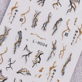 Jmeowio JMEOWIO Nagelsticker Marmor Französische Spitze 10 Blatt Nail Art Sticker Selbstklebend Nagelaufkleber Bunt Dekoration Nageldesign Zubehör