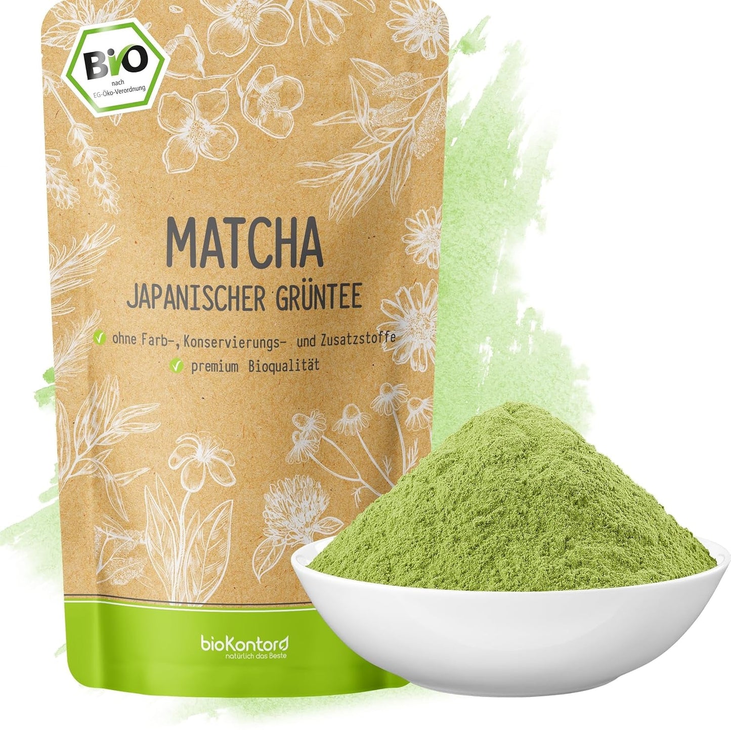BIO Matcha en polvo 100 g I Sin aditivos - 100% natural I Té Matcha japonés premium I Té verde en polvo de
