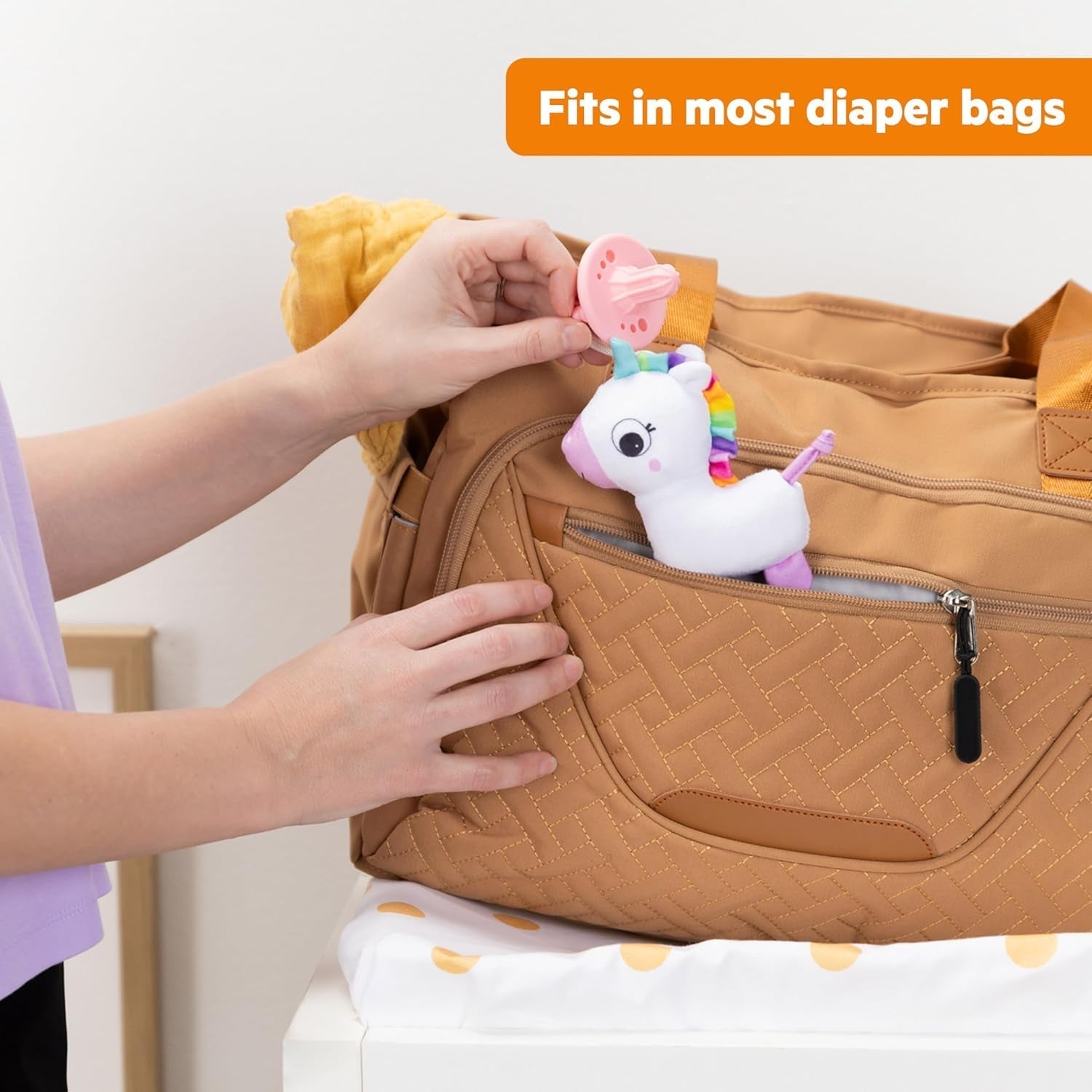 Bright Starts SootheMate Chupete de Peluche, Unicornio - Chupete desmontable con forma de chupete para recién nacidos y niños mayores