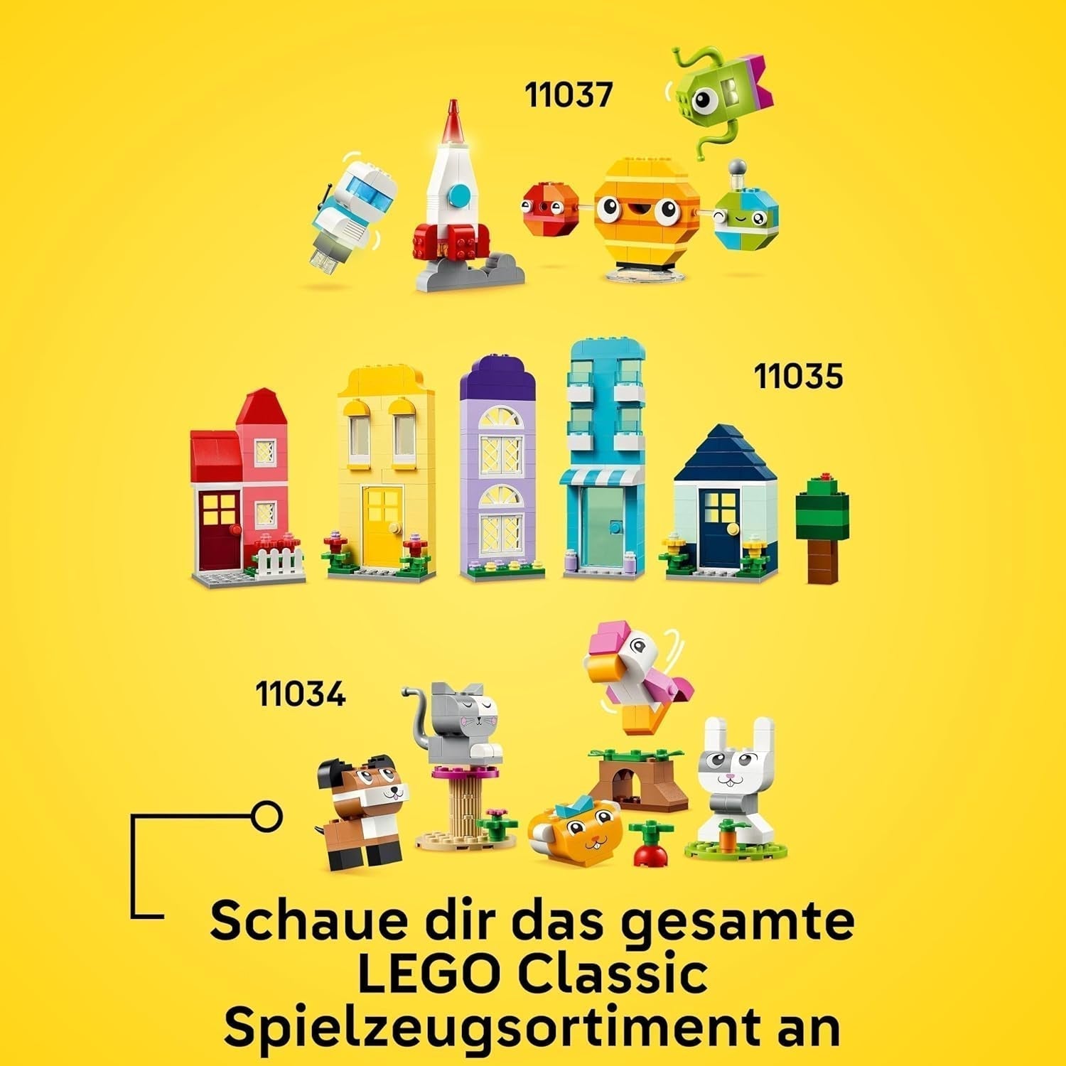 LEGO Classic Casas Creativas, Juego de Ladrillos de Construcción para Niños, Juguete de Construcción de 850 Ladrillos, Juguete de Construcción de Casas con Accesorios, Regalo para Niños y Niñas de 4 Años 11035 Juegos de Construcción Beuche den LEGO-Store