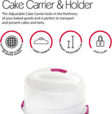 Recipiente para tartas Metaltex, regulable en altura, polipropileno, blanco/transparente, ⌀ 30 cm, regulable en altura 8 y 15 cm Cajas para guardar alimentos Naty Shop