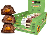 MaxiNutrition Barrita proteica vegana cremosa con chocolate, cacahuetes y caramelo 12x45g - barrita proteica vegana, 18% de proteína, 8,3 g por barrita, bajo contenido en azúcar (0,9 g), sin azúcar añadido, sin aromas artificiales