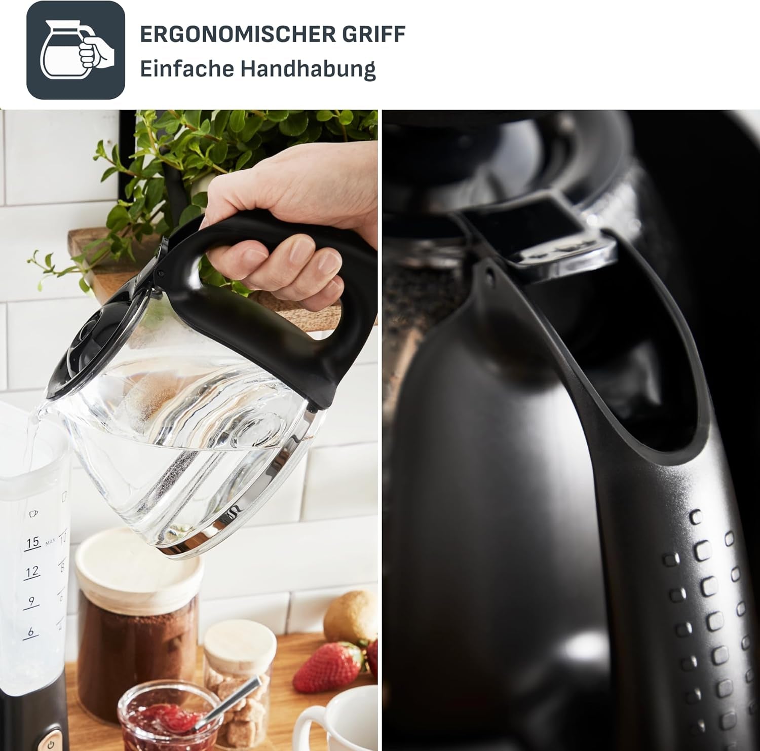 Tefal Cafetera espresso con filtro Includeo, Cafetera espresso extremadamente fácil de usar, Apta para diestros y zurdos, Apertura automática de la tapa, 1,25 L, 10 a 15 tazas, CM533811