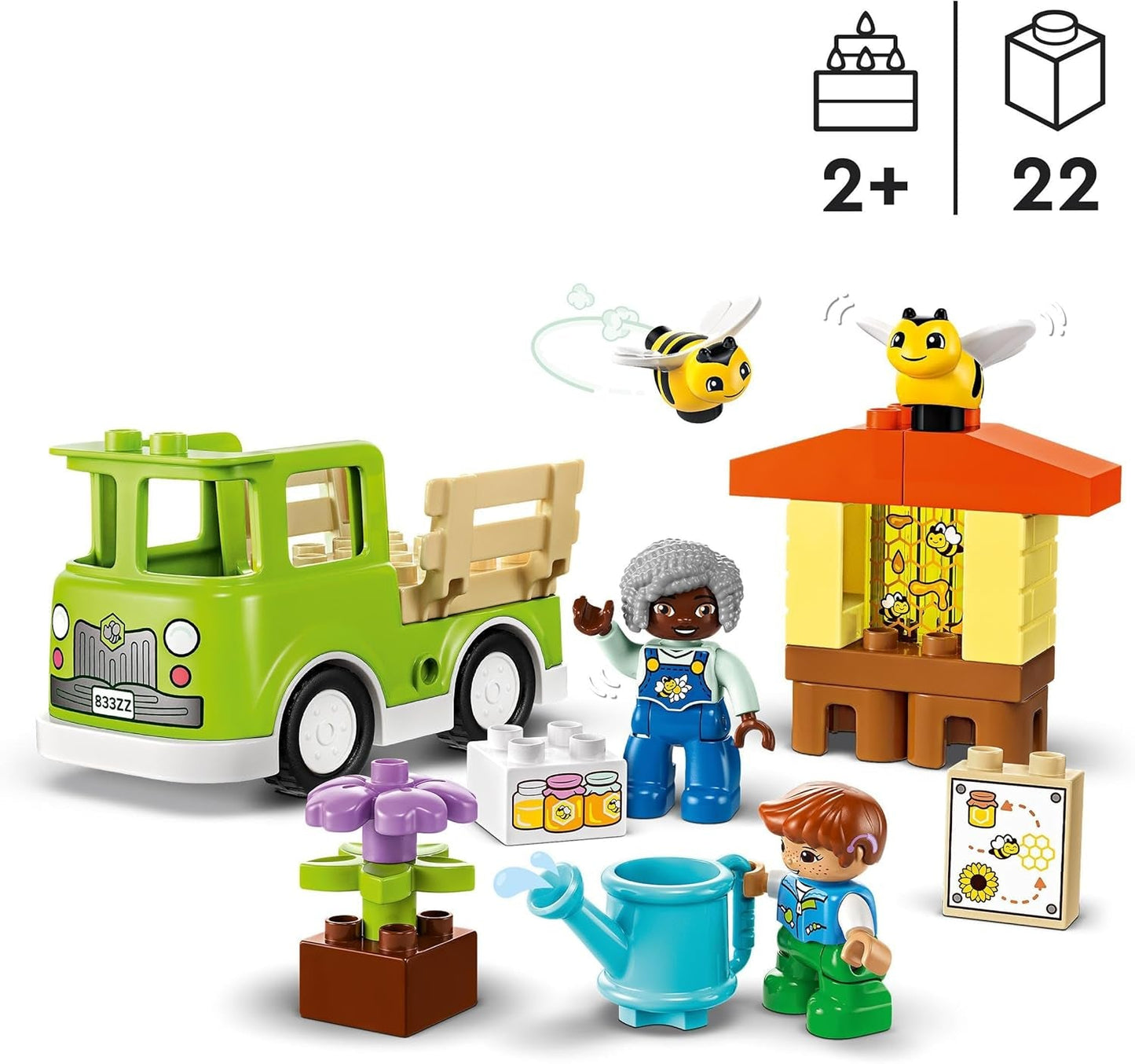 LEGO DUPLO Town Apicultura y colmenas, juguete educativo para niños pequeños con 2 figuras y un camión móvil, set de construcción y reconstrucción, juguete para niños pequeños a partir de 2 años 10419 Juegos de construcción Besuche den LEGO-Store