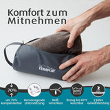 TEMPUR Almohada de Viaje Viscoelástica, Almohada Cervical Ergonómica, Incluye Bolsa de Transporte, Antracita, Dimensiones 25 x 31 x 10/7 cm