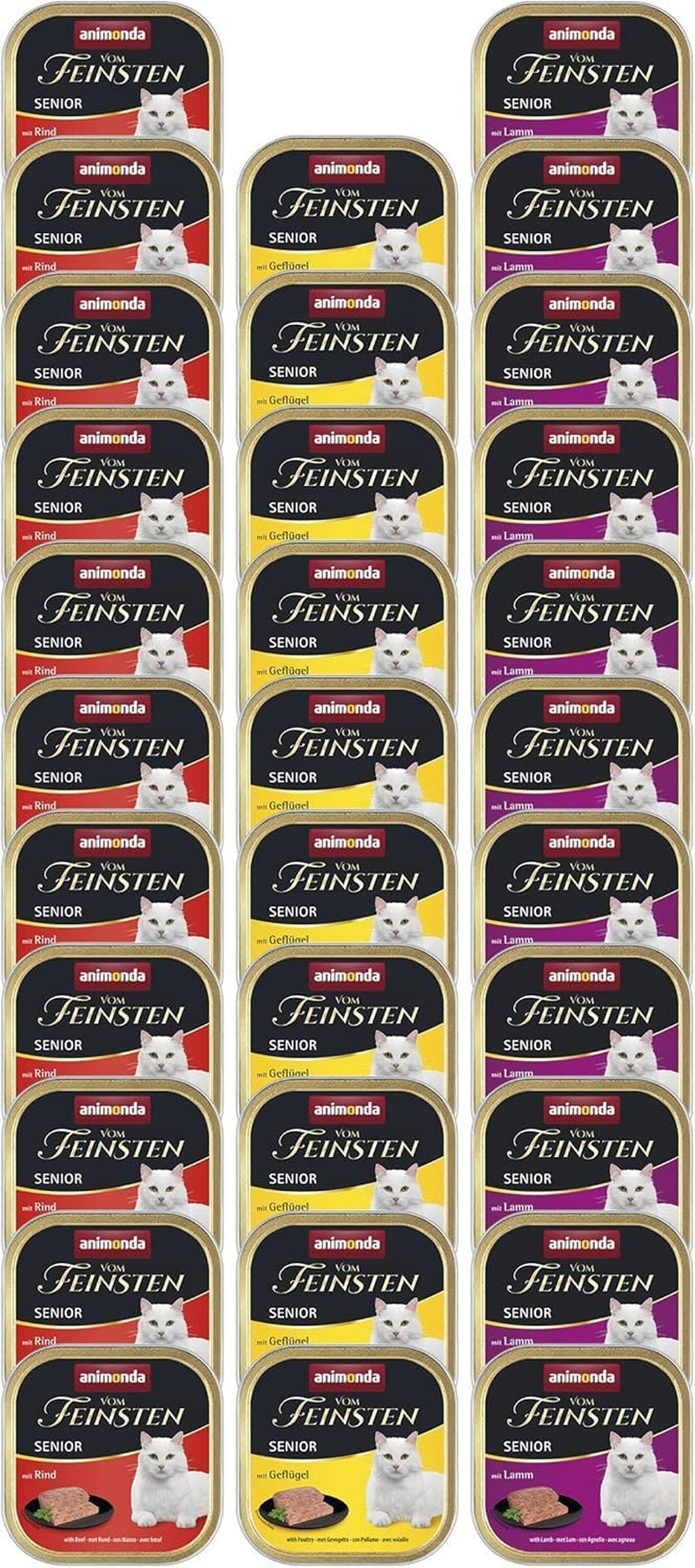 animonda vom Feinsten Senior, comida húmeda para gatos mayores a partir de 7 años, variedad para gatos mayores, 32 x 100 g