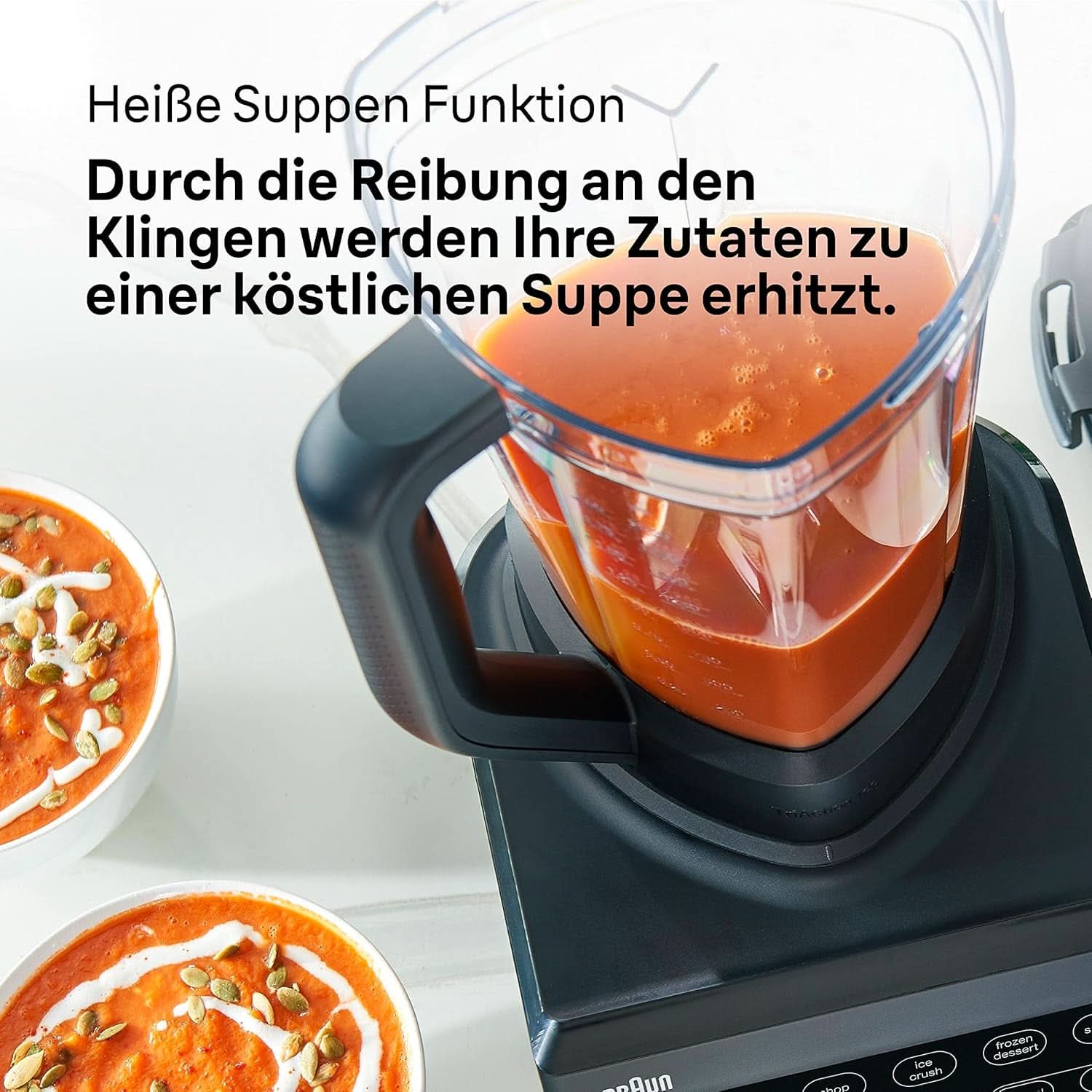 Braun Hochleistungsmixer Powerblend 9 JB9040 - Batidora de pie con mezclador de vidrio, 18 programas de mezcla, 10 Geschwindigkeiten + función de pulso, función Heiße Suppen, programa de reinigung, Stampfer, 1600 W, Schwarz Kitchen Naty Shop