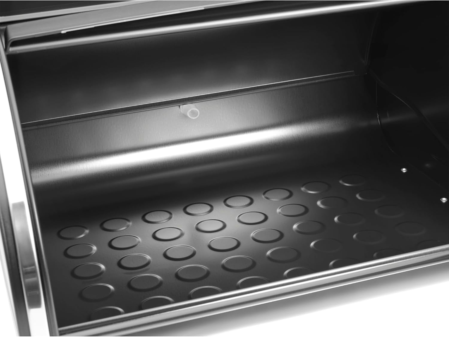 Brabantia Caja de pan para panecillos - Caja de almacenamiento compacta para encimera para pan, bagels y panecillos con tapa plana, acero resistente - tamaño mediano - negro mate Cajas para almacenar alimentos Naty Shop