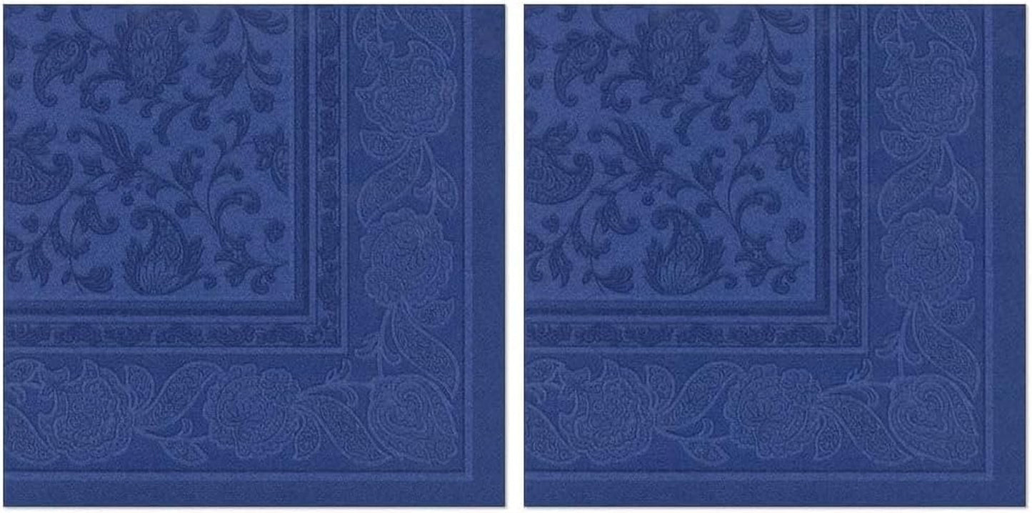 50 Servilletas "Colección ROYAL" Pliegue 1/4 40 Cm X 40 Cm azul oscuro "Adornos"