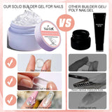 NAILGIL Esmalte de uñas de gel sólido, pegamento de uñas de gel sólido, escultura de arte de uñas 3D con juego de herramientas, salón de bricolaje en casa, transparente 15G