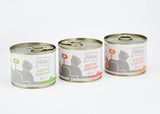 MjAMjAM - Comida húmeda premium para gatos - Paquete mixto I - Pollo, ternera y corazones, paquete de 6 (6 x 200 g), sin cereales y con carne extra
