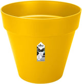 elho Loft Urban Round 40 - Macetas de exterior - 100% plástico reciclado - Ø 38,5 x Alt. 35,3 cm - Amarillo/Ocre
