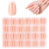 360 Piezas de Uñas Artificiales Francesas Uñas Postizas Rectángulo Mediano con Lima de Uñas Postizas Puntas Naturales DIY Presione para Damas y Mujeres