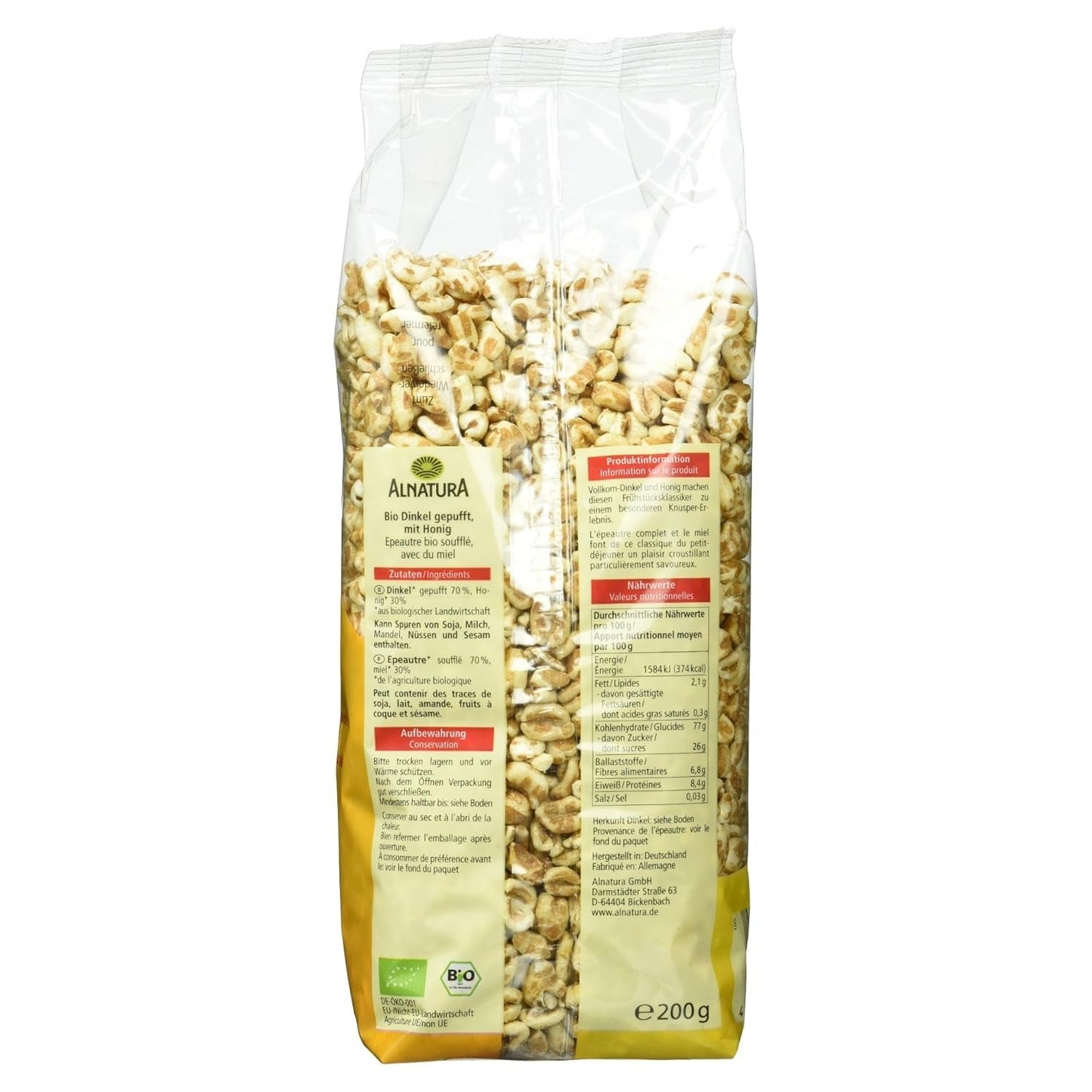Bio Dinkel Gepuft, Cereal 200G Naty Shop