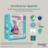 Pañales Bambo Nature para Bebé, Talla 4 (7-14 kg), 144 uds, Caja Mensual | Pañales Premium con protección mejorada contra fugas | Máxima comodidad y libertad para niños activos | Pañales testados dermatológicamente