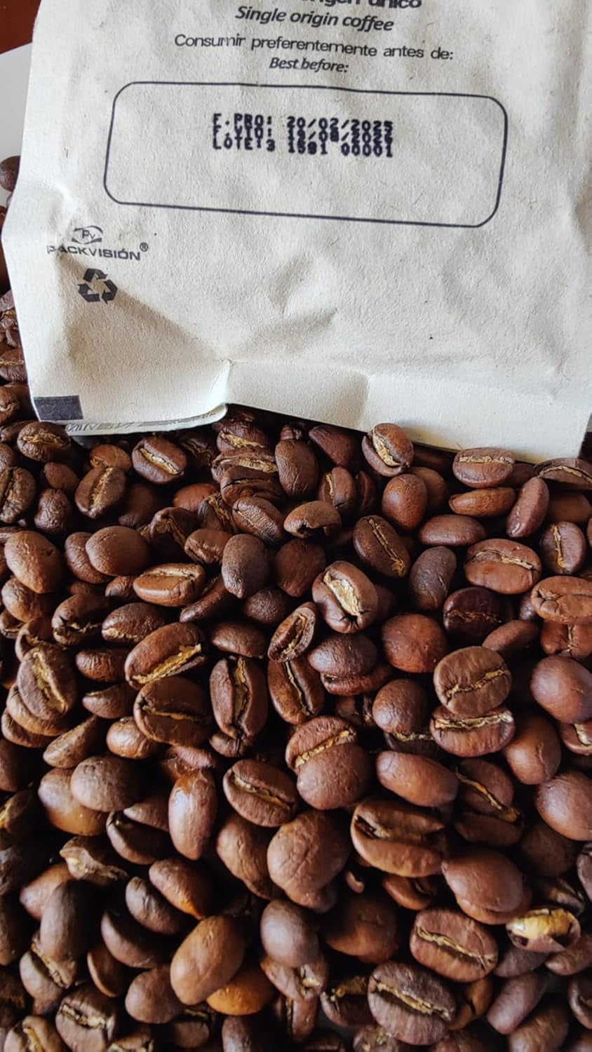 Spezialitätenkaffee Bohnen 100% Arábica Natural Mittlere Röstung Gewaschener Prozess Zitrus Schokolade Karamell Schattenanbau Sierra Nevada (250 g, Castillo)