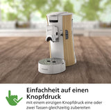 Cafetera espresso con cápsulas PHILIPS Senseo Select - Intensity Plus, con función Memo para 3 especialidades de café, Crema Plus, producto ecológico, alta calidad, blanco sedoso (CSA240/05)