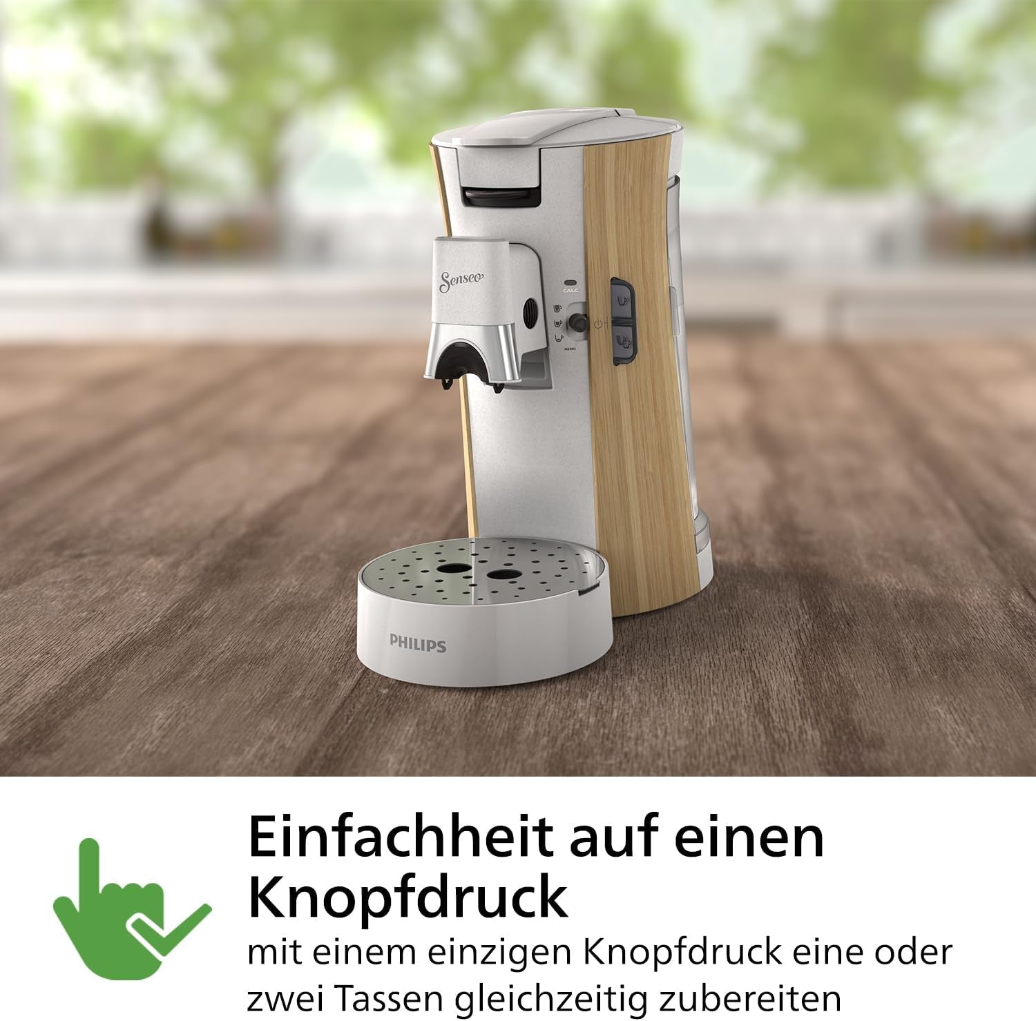 Cafetera espresso con cápsulas PHILIPS Senseo Select - Intensity Plus, con función Memo para 3 especialidades de café, Crema Plus, producto ecológico, alta calidad, blanco sedoso (CSA240/05)