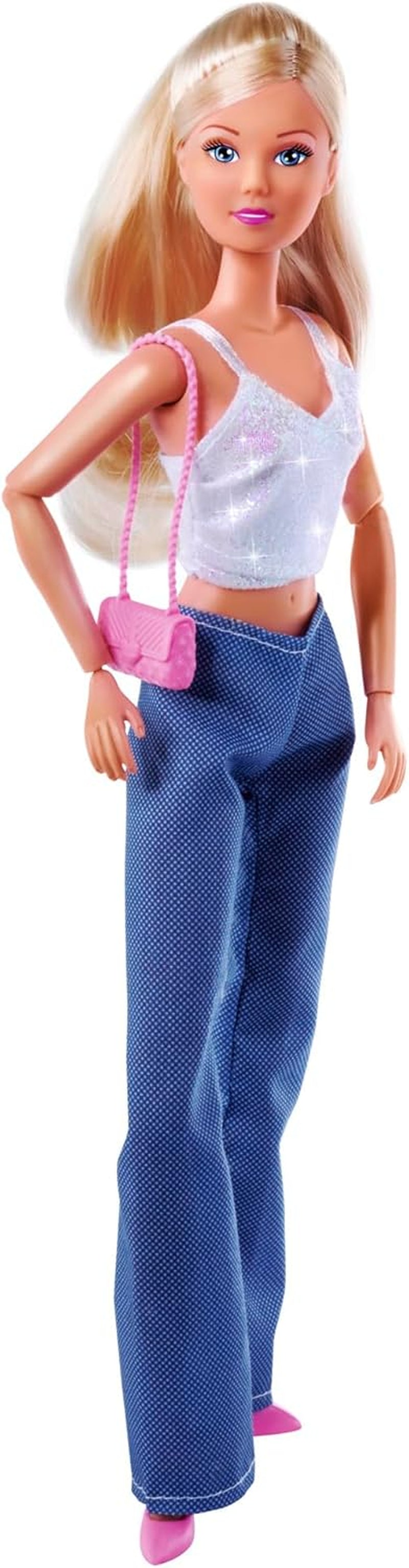Simba Steffi Love Jeans y purpurina a juego de 2 maneras UN artículo incluido Top con purpurina con jeans y accesorios de moda Para muñecas de 29 cm Muñeca no incluida Edades 3+