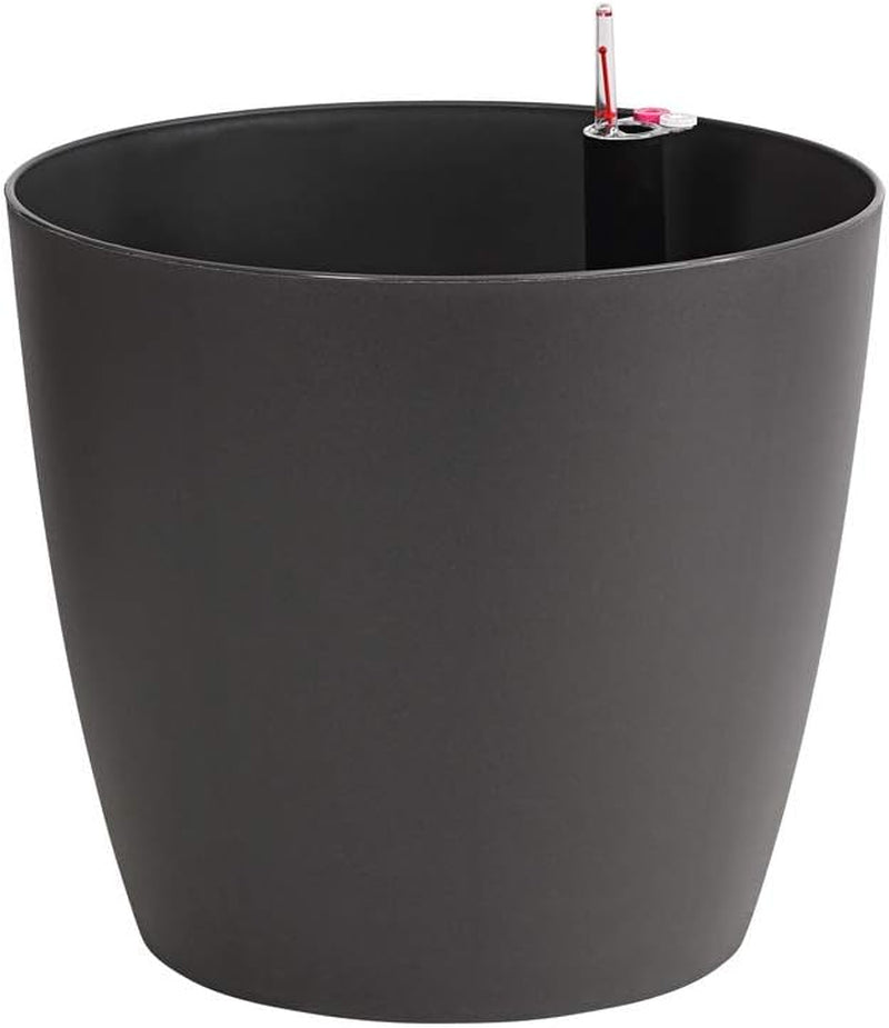 Maceta Dehner Mila con sistema de riego automático, Ø 30 cm, altura 26 cm, plástico, blanco