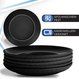 MIAMIO - Vajilla/platos de cerámica moderna para 6 personas, 6 piezas, Colección Palmanova (Negro, Platos grandes (6x))
