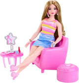 Barbie Fashion - Juego de muñeca y armario con ropa, accesorios y muebles de salón, diversión de peluquería duradera para niños a partir de 3 años, HPL78