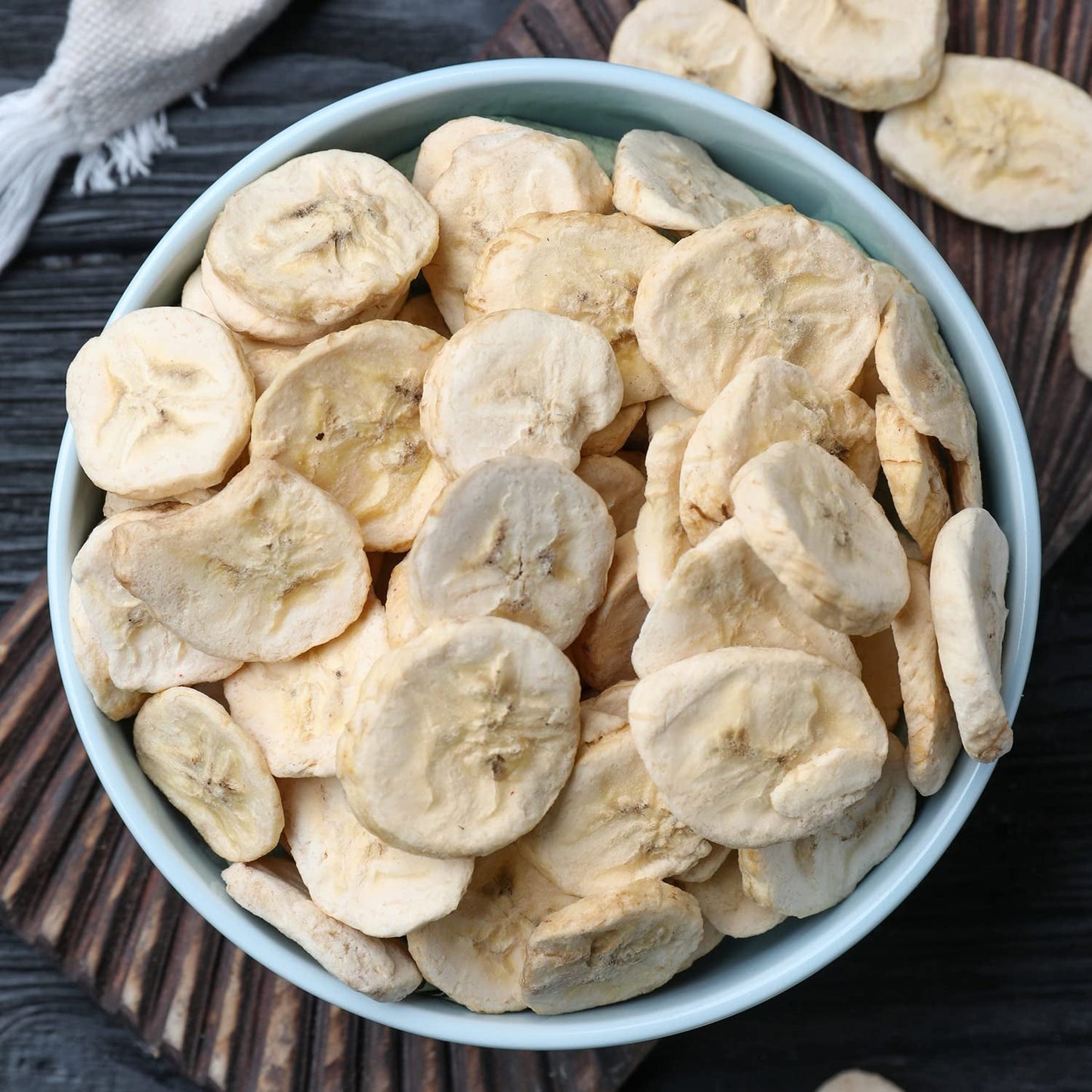 Plátano liofilizado en rodajas 100g - chips de plátano liofilizado - fruta liofilizada - rodajas de plátano seco para decoración, snacks, batidos y postres Productos deshidratados Naty Shop