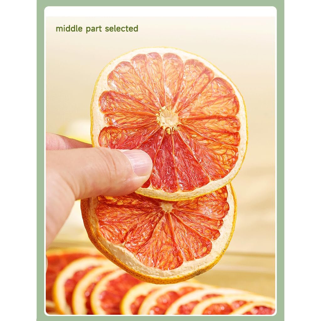 Rodajas de Pomelo Deshidratado, Pomelo Deshidratado, Relleno de Jarrones, Adornos Navideños, Rodajas de Pomelo Rojo, Rodajas de Frutos Secos para Té, Sin Azúcar Añadida (100g (1 Pack)) Naty Shop Productos Deshidratados
