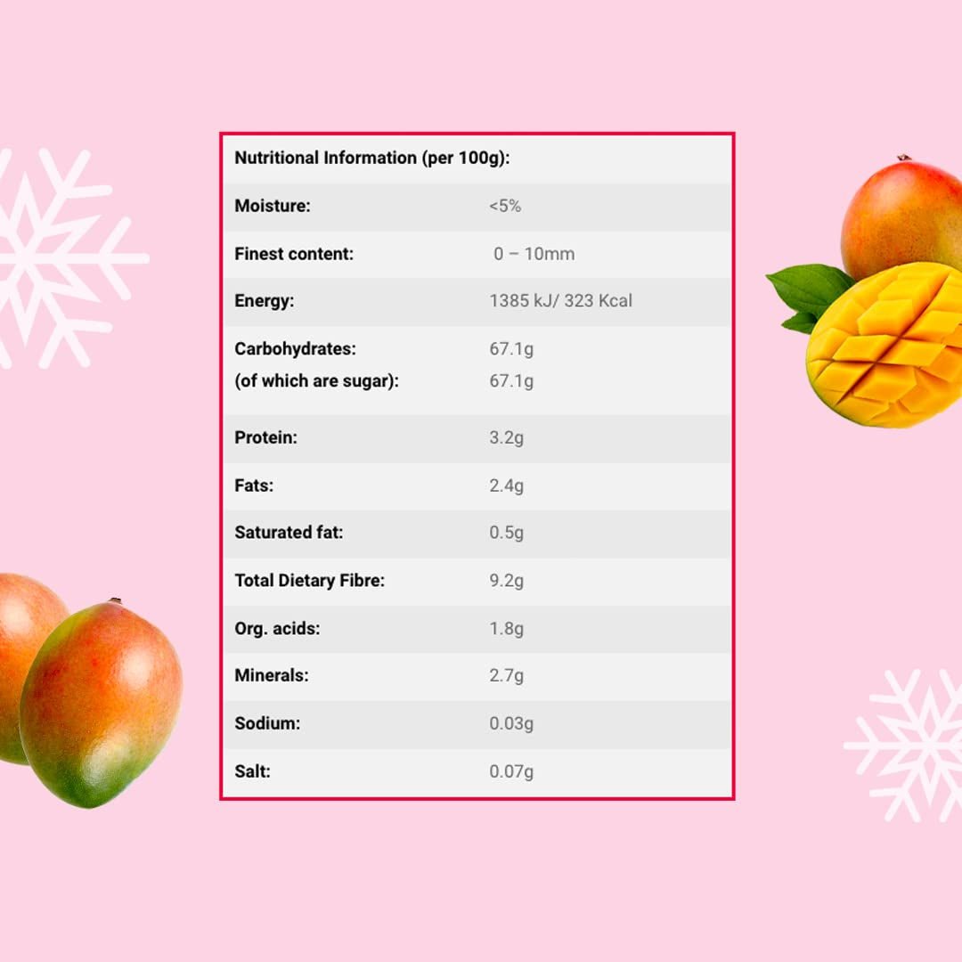 Mango liofilizado en rodajas 100g - chips de mango liofilizado - fruta liofilizada - fruta liofilizada, mango seco para decoración, snacks, batidos, postres Productos deshidratados Naty Shop