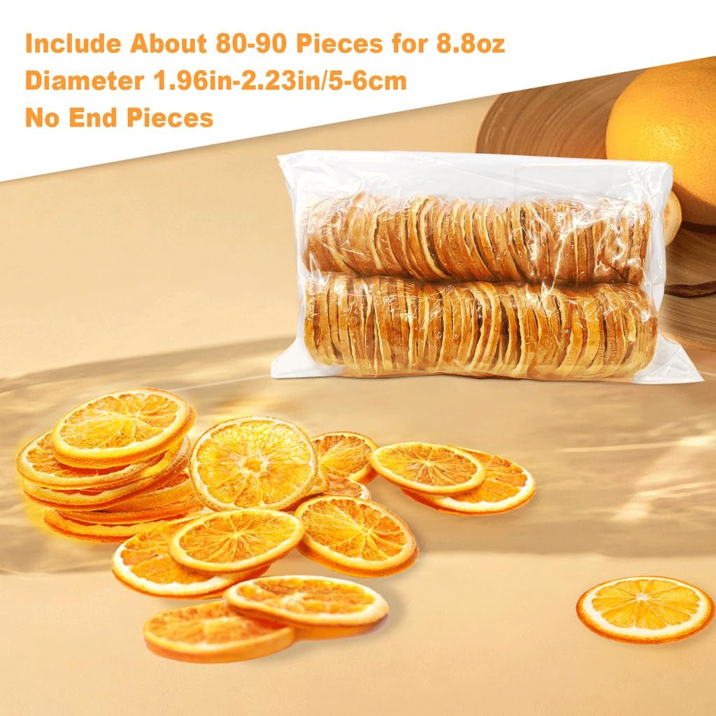 Rodajas de naranja secas, 250g Rodajas de naranja natural Adornos secos, rodajas de naranja secas para decoración navideña, corona de Adviento, jabón, rodajas de fruta Productos secos Naty Shop