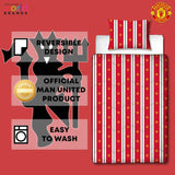 Manchester United FC Edredón Individual Oficial, Reversible, Rojo y Blanco, Sin Funda, Edredón de Fútbol, Funda de Almohada, Lavable, Perfecto para Viajes, Pernoctaciones, Edredones y Edredones 10,5 Tog Naty Shop