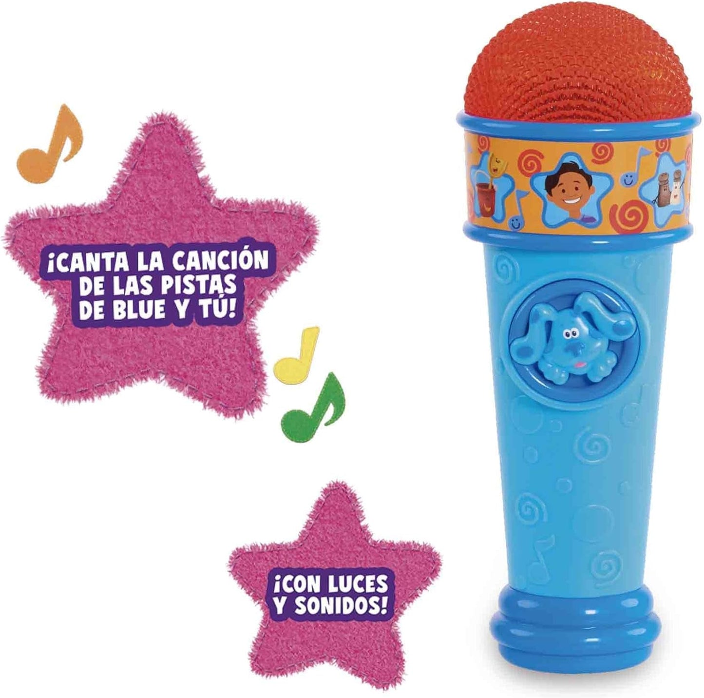 Azul y Puntas Micrófono Azul Blues Clues Juguete para Perros de Dibujos Animados para Niños y Niñas a Partir de 3 Años Multicolor Juguetes para Bebés Naty Shop