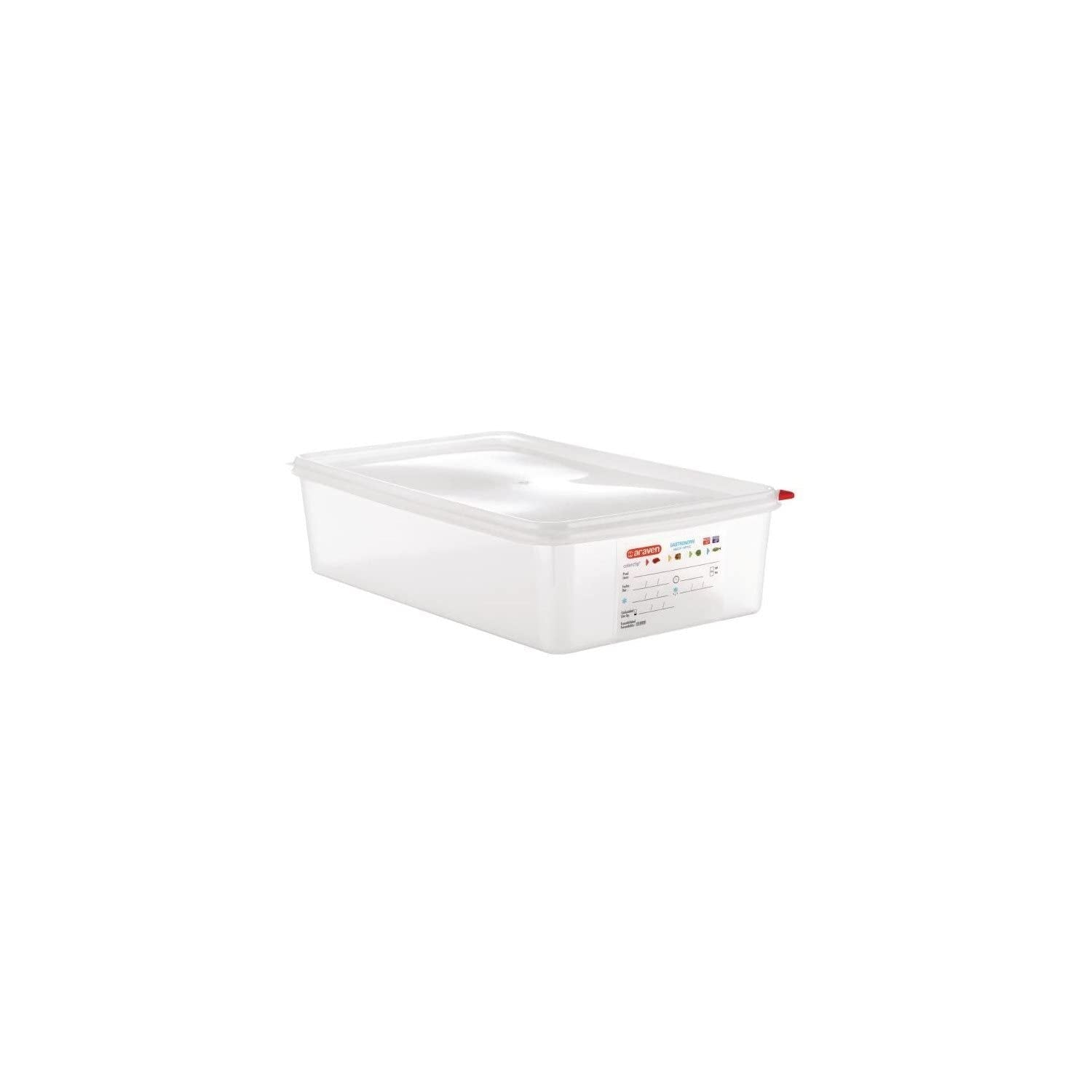 Contenedor de alimentos GN1/1 con tapa 13,7L, 100(H) x 530(L) x 325(D) mm Naty Shop Cajas de almacenamiento de alimentos 100(H) X 530(W) X 325(D)Mm