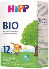 Leche de crecimiento orgánica HiPP (4 x 600 g) después de 12 meses con calcio, hierro, vitamina C y D para niños pequeños en crecimiento, la mejor calidad orgánica