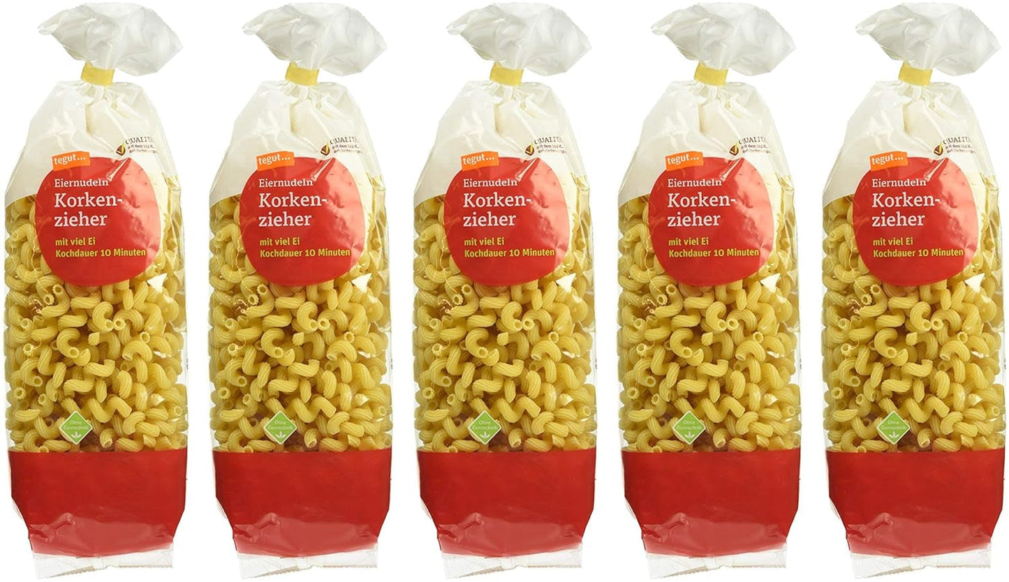 tegut... Sacacorchos de Fideos al Huevo Paquete de 5 (5 x 500g)