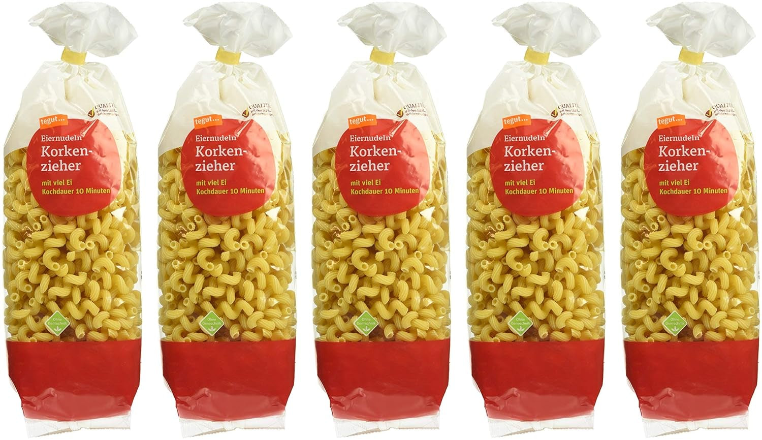 tegut... Sacacorchos de Fideos al Huevo Paquete de 5 (5 x 500g)