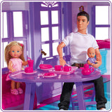 Simba 104661996 - Steffi Love Dreamhouse, Casa de Juegos Grande, 4 Habitaciones, SIN TÍTERES, 84 cm de Alto, Dos Niveles, Campana Funcional, Casas de Muñecas Plegables Naty Shop