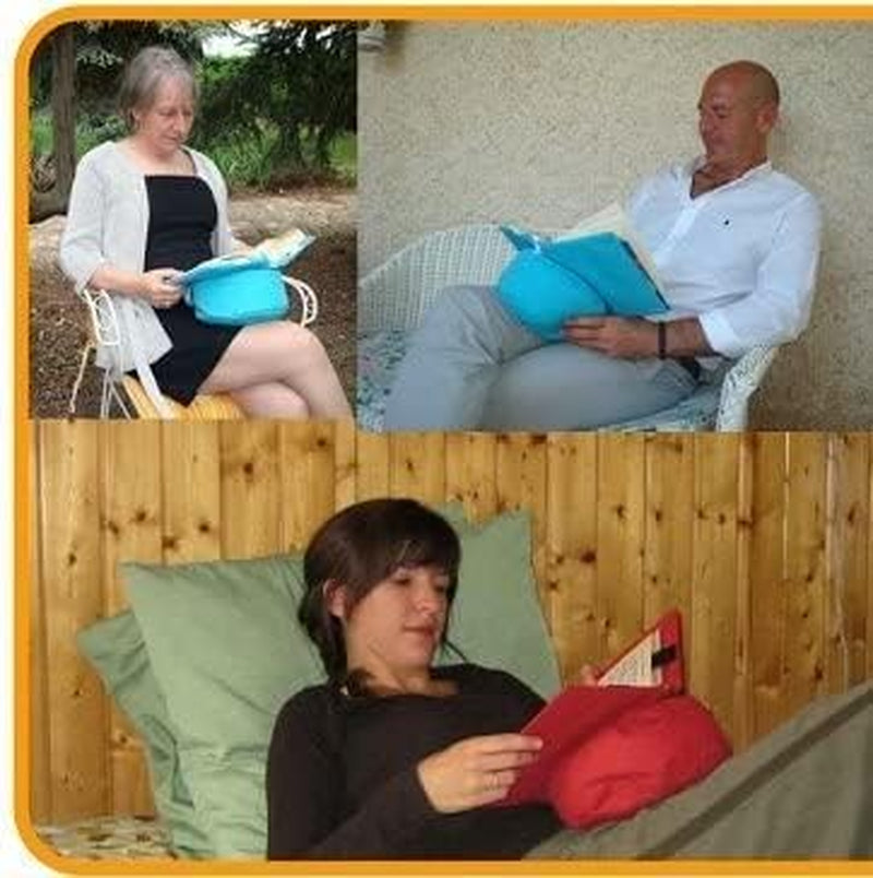 Almohada de lectura, verde, soporte de libros para lectores, de tela, ajustable al libro