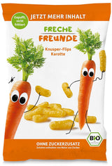 Chips de Frutas Bio "100% Fresa" Chips de Frutas Fresa Liofilizados (12 x 12g) y Nuevas Flips Crujientes de Maíz y Zanahoria Bio, Snack Bio, A partir de 1 año, (9 x 30g) 270g