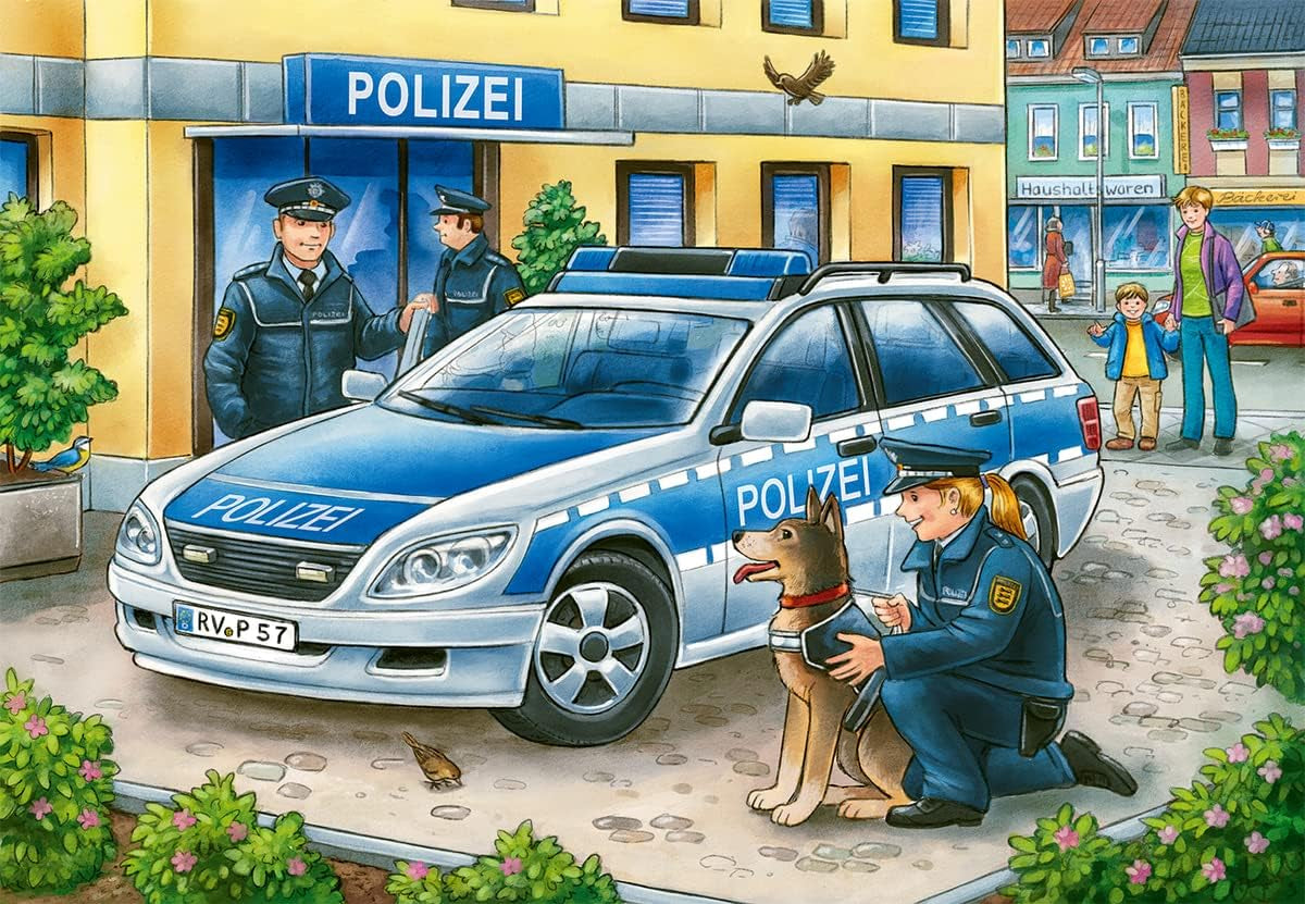 Ravensburger Puzzle para niños - 07574 Policías y bomberos - Puzzle para niños a partir de 3 años, con 2X12 piezas Puzzle Naty Shop