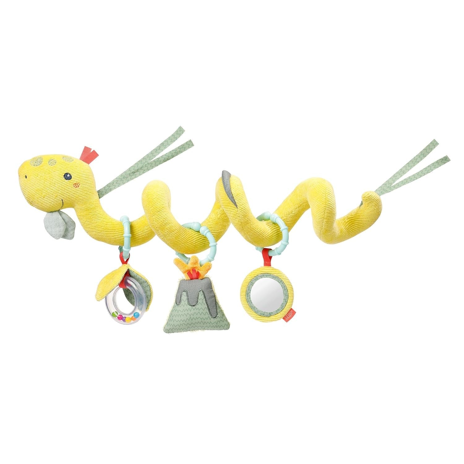 Fehn Activity Spiral Dino - cochecito de juguete para empujar y tirar - juguete dinosaurio bebé para cama, zona de juegos, cochecito y silla de coche - juguete de actividad motora para bebés y niños pequeños a partir de 0 meses Bebe Naty Shop Dino Toys