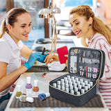 Organizador de laca de uñas Tasche, caja de almacenamiento de laca de uñas Doppelschicht, organizador Koffer para Nageldesign Kosmetiktasche para 30 botellas de base de neouñas (15 ml-0,5 onzas líquidas) y 1 lámpara de uñas (negro)