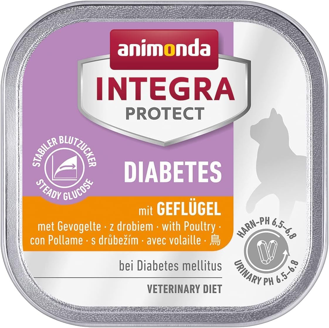 animonda INTEGRA PROTECT Diabetes con Aves (16 x 100 g), comida húmeda para gatos diabéticos, comida dietética para gatos diabéticos, comida húmeda sin azúcar